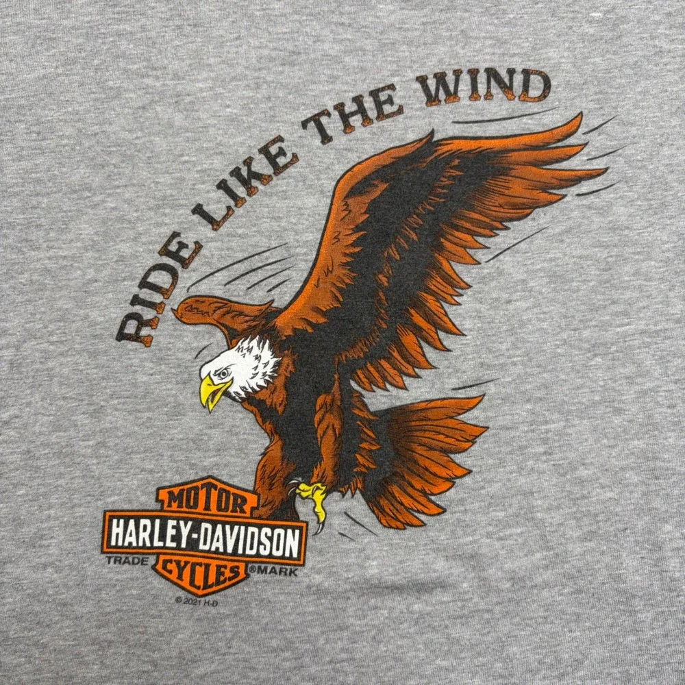 Harley-Davidson Graphic T-Shirt Kids Youth L Ride‎ Like The Wind Deadwood Y2K